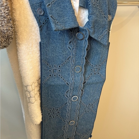 NEW Veronica Beard Denim Greta Eyelet Dickey Insert one size NWT - Picture 9 of 10
